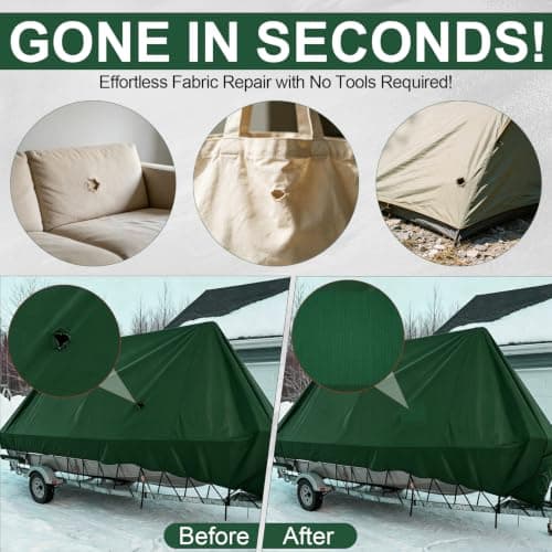 Canvas Repair Patches 4 x 79 inch Waterproof Fabric Tape (Green — view 5