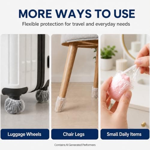 RAINFLOW Luggage Wheel Covers - 200 Pack Suitcase Wheel Covers — view 5