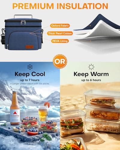 HOTOR Insulated Lunch Box for Men Women Leak-Proof Cooler Lunch Bag — view 2
