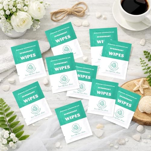 200 Count Deodorant Wipes Bulk, Individually Wrapped Underarm & Body Wipes, Travel Size for Men & Women, Alcohol Free, Cucumber & Peppermint, for Gym Travel Camping Hygiene Kits — view 3