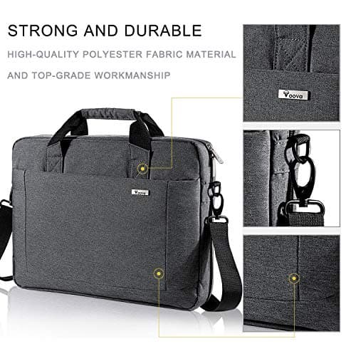 Voova Laptop Bag Case 14 15.6 Inch Computer Sleeve Messenger Bag, Grey — view 2
