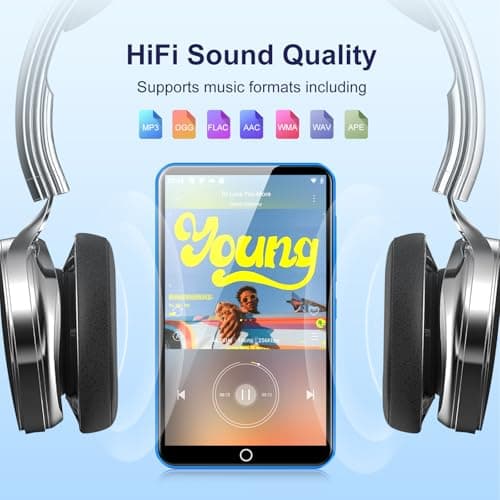 Fanvace Android MP3 Players with Bluetooth WiFi, MP3 & MP4 Players with 4" Touchscreen and Speaker, Spotify MP3 Music Player with Audible, Amazon Music, Parental Controls, Play Store (16GB, Blue) — view 2