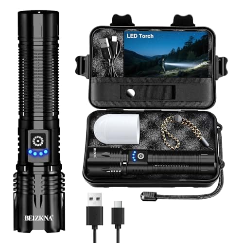 Torches LED Super Bright USB Rechargeable 50000L Flashlight Tactical Torch