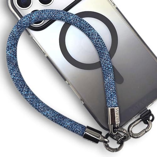 RATASK Navy Blue Wrist Lanyard Strap, Chunky Universal Mobile Phone Strap, Durable 10mm Rope Lanyard for Camera, Keys, Everyday Carry, Phone Charm Accessory, (Denim Blue) — view 3