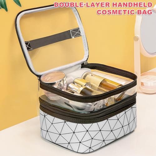 Large Capacity Travel Cosmetic Bag, Double Layer Makeup Bag — view 5
