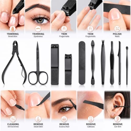 Manicure Set Stainless Steel Nail Care Kit 10 Pieces with Travel Case — view 4