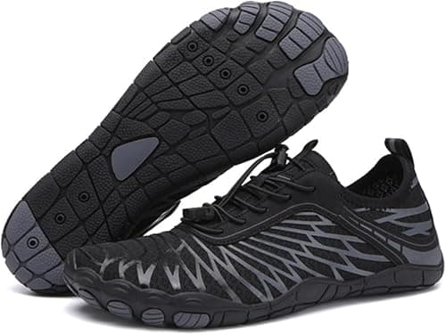 Hike Barefoot Shoes Womens Mens Walking Running Gym Trainers Wide Fit Non-Slip Lightweight Outdoor Swim Surf Water Shoes Black