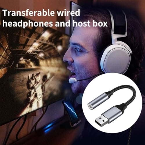 USB to 3.5mm Jack Audio Adapter,External Sound Card USB to Aux Adapter,1Pcs — view 4