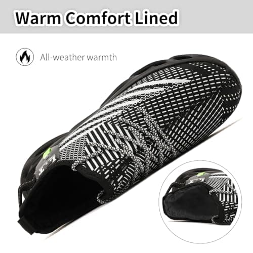 XKOWUO Men's Walking Shoes Winter Warm Outdoor Waterproof Sneaker Running Non-Slip Fashion Comfortable Lightweight Black Size 5.5 — view 3