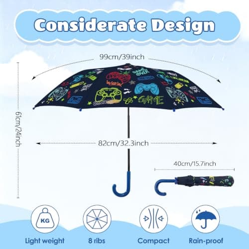 Kids Folding Stick Umbrella Kids Umbrella for Boys Girls School Outdoor — view 4