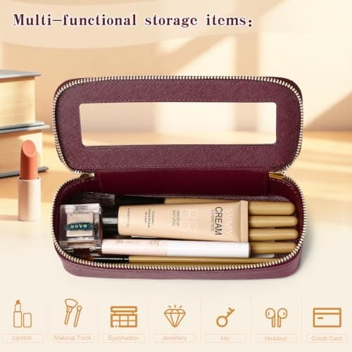 LOFOWN Makeup Brush Bag (Burgundy, SLIM) — view 4
