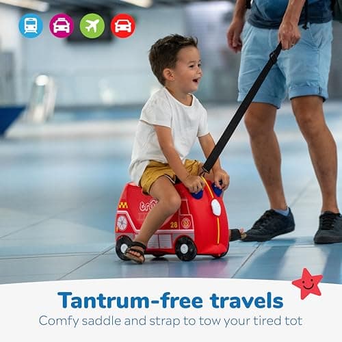 Trunki Children’s Ride-On Suitcase And Kid's Hand Luggage | Great 3 Year Old Boy Gift : Frank Fire Engine (Red) — view 6