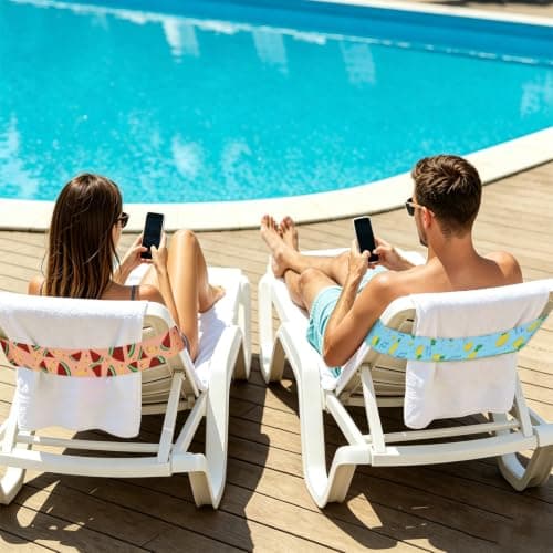 10 Pack Towel Bands for Beach, Windproof Elastic Sun Lounger Straps — view 4