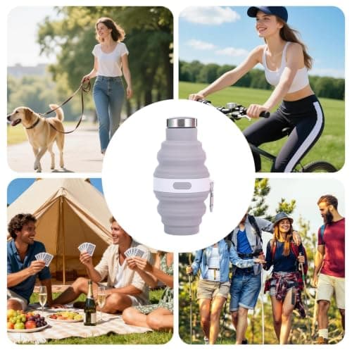 Silicone Water Bottle 475ml Silicone Foldable Leakproof Container — view 4