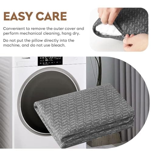 PEUJEW Travel Pillow Camping Pillow, Compressible Memory Foam Small Pillow with Waterproof Bag, Breathable Cover, Ideal for Camping, Backpacking, Car and Airplane (S, Grey) — view 4