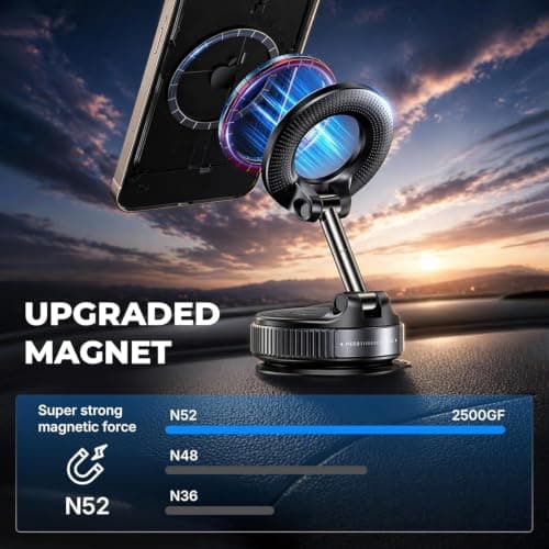 VILOKA Car Mount for MagSafe Magnetic Phone Holder 360° Rotation - Black — view 4