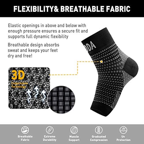 AVIDDA Plantar Fasciitis Socks 1 PAIR, Compression Foot Sleeves for Sport Arthritis Pain Relief, Ankle Support Brace for Men and Women Black L — view 2