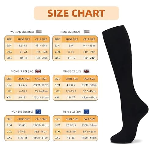 Odtmger Compression Socks（7 Pair for Women & Men Circulation 20-30mmhg Knee High Sock is Best Support for Athletic Running,Cycling — view 3