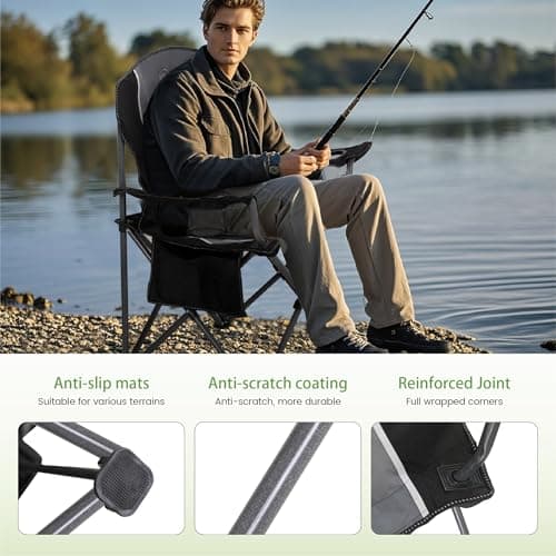 LET'S CAMP Foldable Camping Chair for Adults Fishing Camp Chair up to 160kg — view 6