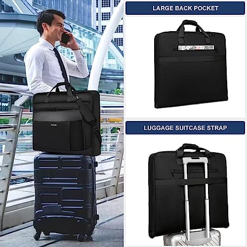 PUSLOM Garment Bag Travel Suit Bag for Men Women Large 40-Inch, Black — view 2