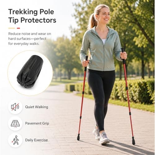 ApexPine 8 Pcs TPR Trekking Pole Rubber Tips for Hiking Walking Poles — view 4