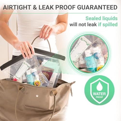 Ogato Clear Toiletry Bag, TSA-Style Airport Approved, Leakproof, 3-Pack — view 5