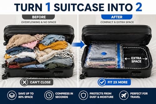 Vacuum Storage Bags with Pump – 10 Jumbo Pack (70x100cm) | Extra Large Space Saver Bags for underbed storage like Duvets, Bedding etc | Ideal for Underbed Storage | Reusable Airtight Compression Bags — view 6