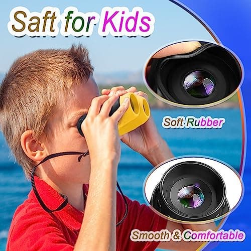 JRD&BS WINL Mini Children's Binoculars Toys for 4-5 Year Old Boys & Girls Gifts,8 X 21 Kids Binoculars for Children,Compact Telescope Boys Gifts 4-8 Years Old to Bird Watching &Scenery(Yellow) — view 3