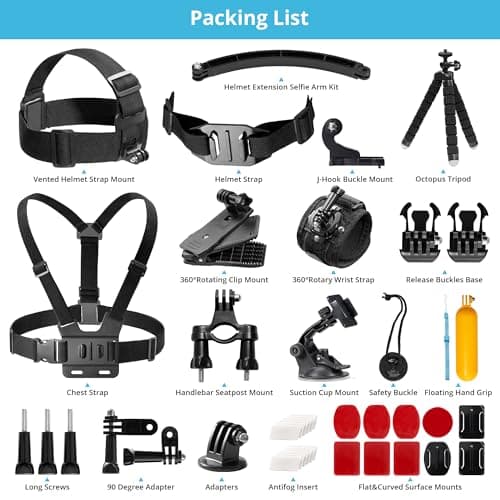 AKASO 42 in 1 Action Camera Accessory Kit, Compatible with GoPro Hero10/Hero9/Hero8/Hero7/GoPro Max/Insta360/DJI Osmo Action Apexcam — view 2