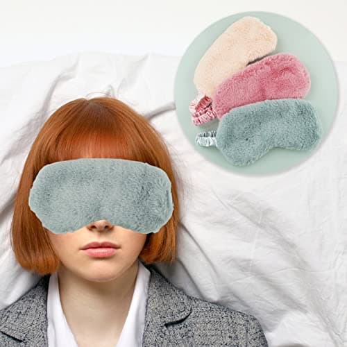 3Pack Silk Sleeping Masks for Women, Blackout Sleep Eye Mask, Soft Night Mask, Fluffy Eye Covers with Travel Pouch, Sleep Blindfold for Women Kids(Pink/Purple/Grey/Burgundy) — view 5