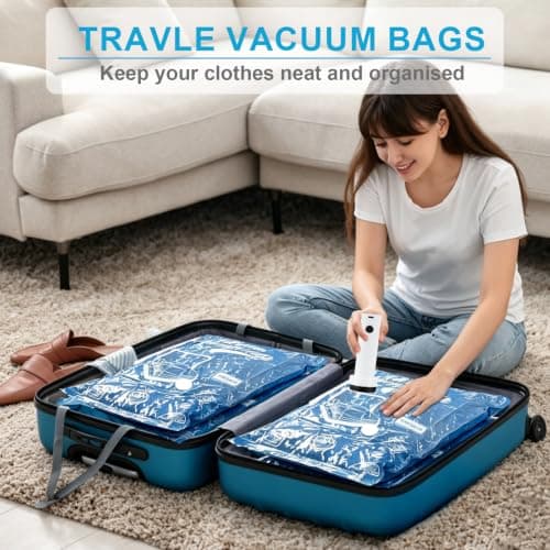 Hifree Travel Vacuum Storage Bags, with Cordless Pump, 12Pcs, S/M/L — view 2