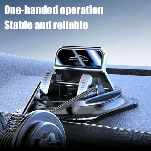 360 Rotating Car Phone Mount for Dashboard,Automatic Locking Anti-Slip Phone Mount,Single-Hand Operation Smartphone Holder for Hands-Free,Universal Car Mobile Holder for All CellPhone — view 4