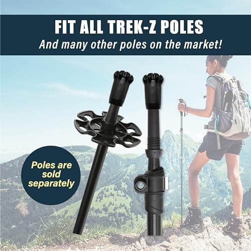 TREKOLOGY Trekking Pole Tips Replacement, 8pc/Set Hiking Pole Tips, Rubber Walking Pole Tips, Rubber Tips Trekking Poles Tip Walking Stick/ 11mm Hole Diameter (New 8pc Pack) — view 3