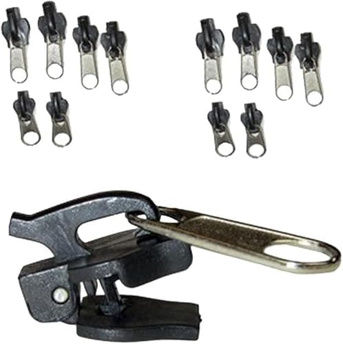 6PCS Zipper Restoration Kit with Metal Sliders and Teeth - Universal Multi-Tool Repair Set for Jackets, Bags and Luggage, Heavy-Duty Zipper Replacement Tools (Black) — view 6