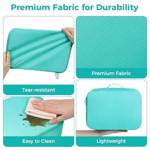 BAGAIL 8-Piece Packing Cubes Set, Travel Organizers with Breathable Mesh & Shoe Bag, Lightweight Nylon Packing Organisers for Luggage Suitcase, 9 Colors - Blue Sky — view 4