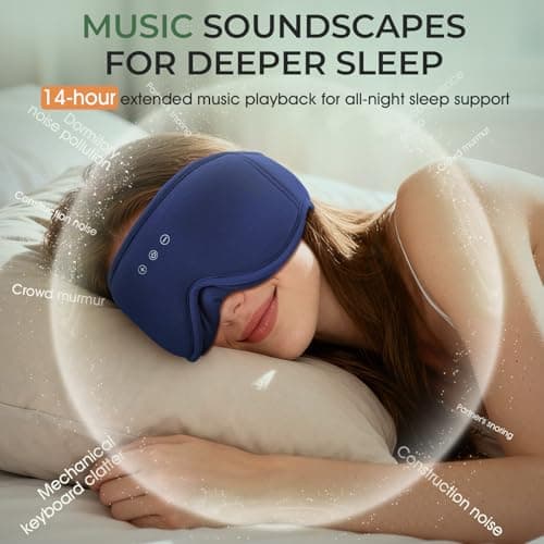 MUSICOZY Breathable Organic Bamboo Cotton Sleep Mask Headphones — view 5