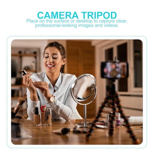 Zerodeko Foldable Tabletop Tripod Anti-slip Design with 1/4 Inch Screw 2pcs Abs and Rubber Material for Cameras and Projectors for Streaming and Recording — view 6