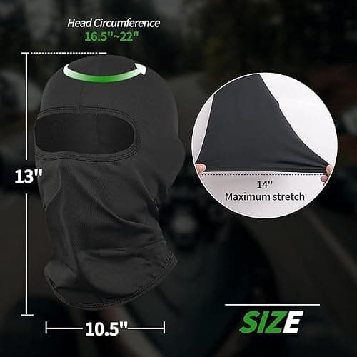 LONGKING Balaclava Ski Face Mask, UV Protector Windproof Lightweight Neck Warmer Motorcycle Cycling, Skiing, Snowboarding for Men/Women, Black - Pack of 2 — view 5