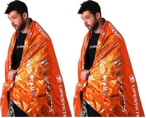 Lifesystems Emergency Silver Foil Thermal Blanket For Hiking, Mountaineering And Outdoor Survival (Pack of 2)