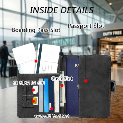 Passport Cover & Luggage Tag Set,Leather Passport Holder With RFID Blocking — view 4