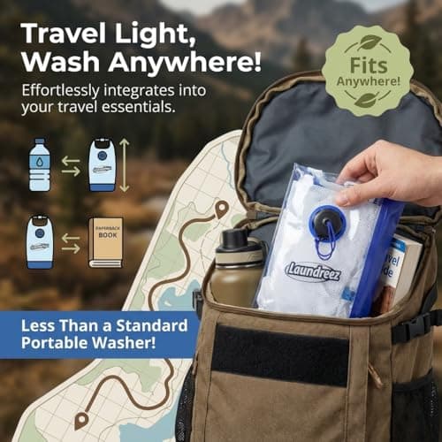 Laundreez Travel Clothes Portable Washing Machine Wash Your Clothes On The Go WaterProof Dry Bag Camping Holiday Travel Essentials — view 6