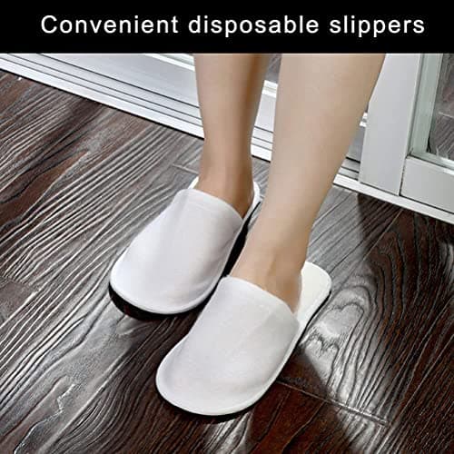 kuou 2 Pairs Disposable Closed Toe Slippers for Hotel, Spa, Travel — view 5