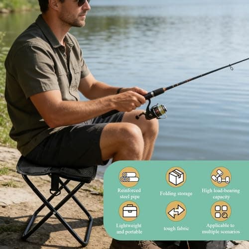 Camping Stool, Collapsible Stool 28 × 26 × 26cm Folding Stool Foldable — view 6