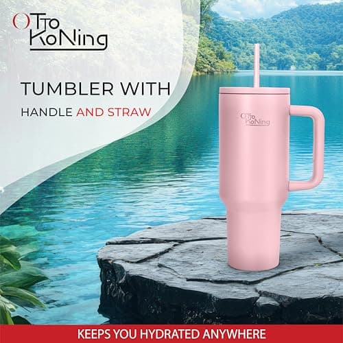 OTTO KONING Travel Mug with Handle 40oz Insulated Tumbler Stainless Steel — view 2