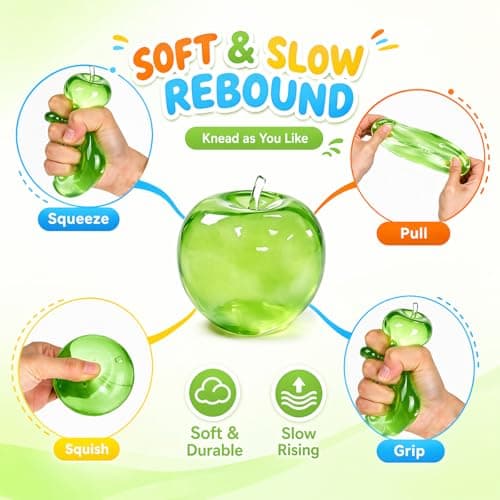 Apple Squishy Fidget Toy, Realistic Fruit Design Stress Ball — view 2