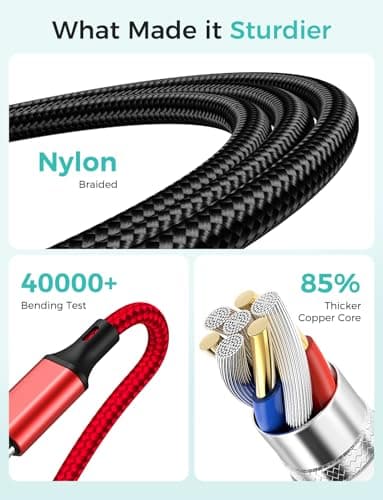 Upgraded Multi Charger for Apple Watch Magnetic Charging Cable iWatch Charger Nylon Braided USB C/L/Micro Compatible with iWatch Series 11-1/iPhone 17-12/Galaxy Android-4FT for Camping Travel Flight — view 6