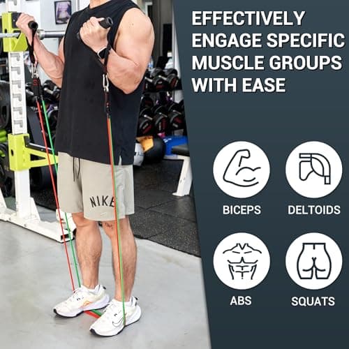 TheFitLife Resistance Bands Set 150lbs for Men & Women – Home Gym Equipment with Handles, Door Anchor & Ankle Straps, Stackable Exercise Bands for Full Body Workout & Strength Training — view 2