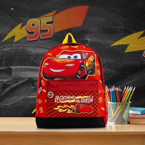 Disney Cars Lightning McQueen Backpack for Boys – Kids School Bag with Front Pocket & Side Mesh – Back to School Travel Bag — view 6