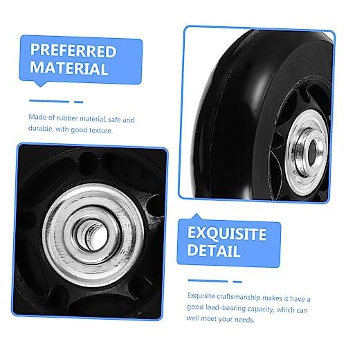 Gogogmee Rubber Suitcase Caster Wheels, Universal Replacement Parts 4pcs Easy to Fit, Quiet Rolling, Black Repair Kit for Luggage Cases for Travel Bags — view 2