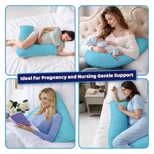 Rohi Orthopaedic V Pillow with Pillowcase – Anti Allergy Triangle pillows for Adults, Nursing, Maternity & Pregnancy – Extra Hollowfibre Cushioning to Supports Neck, Head & Back (Sky Blue) — view 6